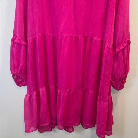 Vince Camuto Hot Pink Layered Long Sleeve Dress Size XXL - Picture 8 of 9